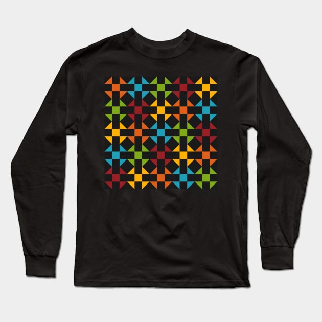 Geometric Pattern: Quilt: Winter Long Sleeve T-Shirt by Red Wolf